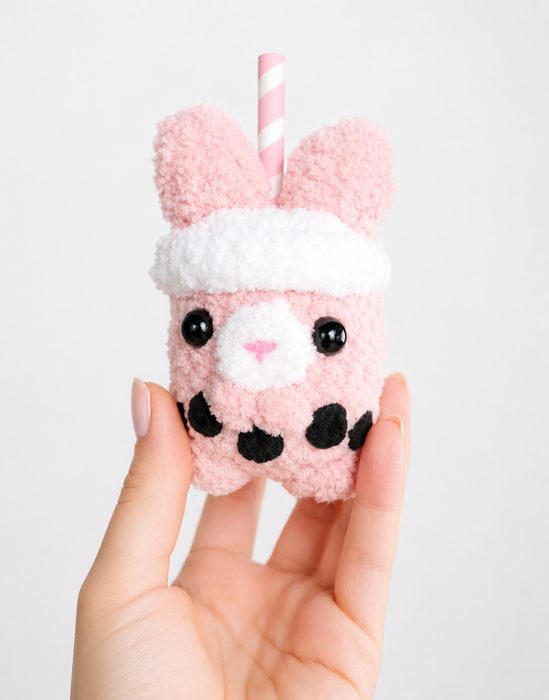 Strawberry Milk Bunny Boba Plush