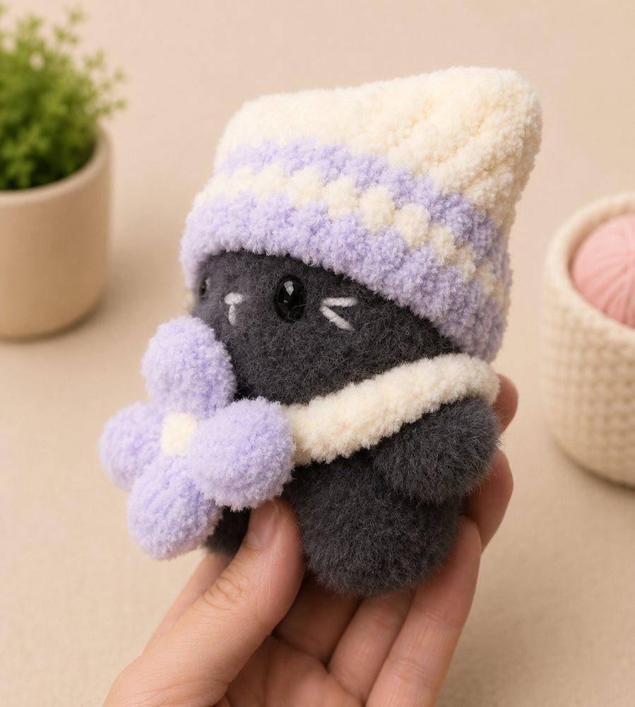 Cozy Kitten with Beanie view 3